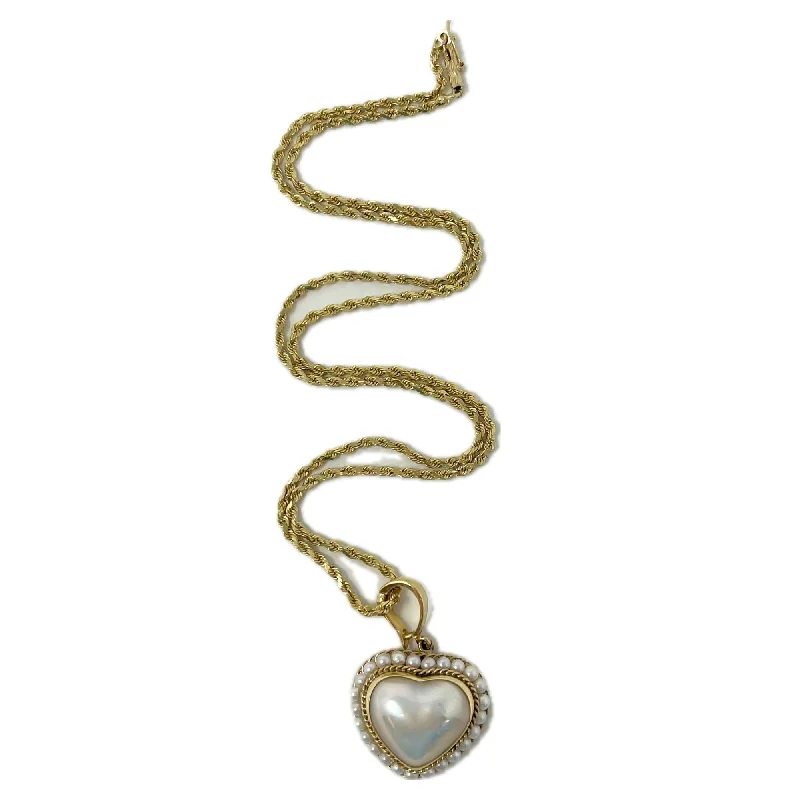 The Biggest Jewelry Sale Of The Year Is Here 14K Twisted Chain Necklace with Pearl Heart Pendant The Biggest Jewelry Sale Of The Year Is Here 14K Twisted Chain Necklace with Pearl Heart Pendant