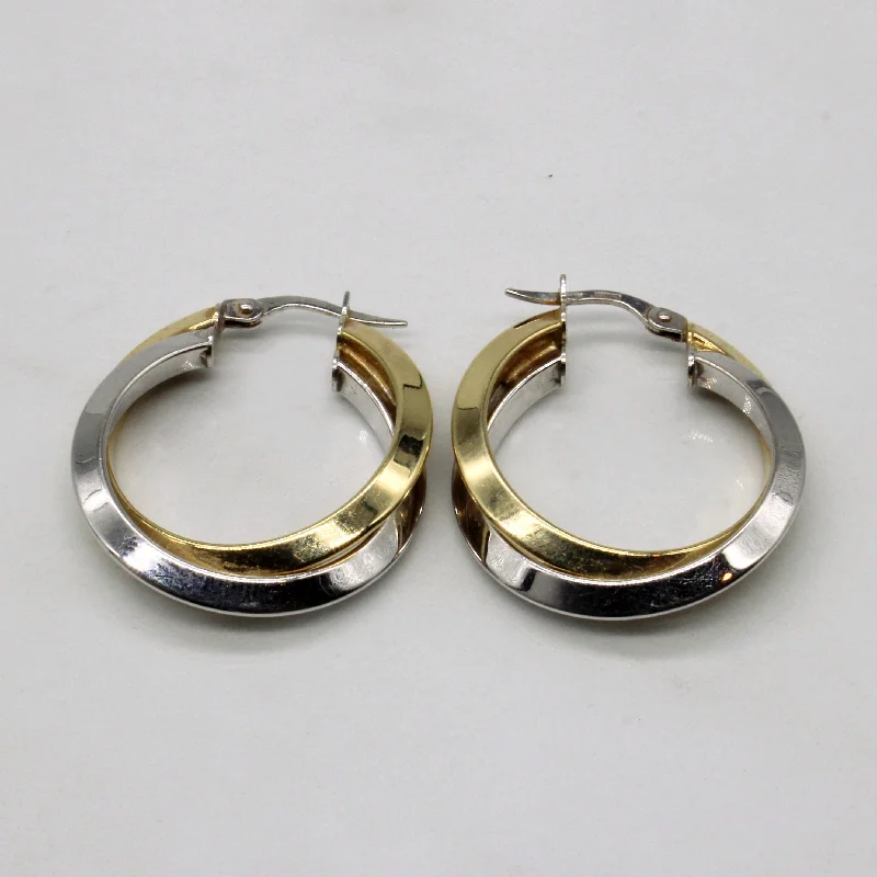 Luxury Jewelry At Unbeatable Discounts 14k Two Tone Gold Hoop Earrings