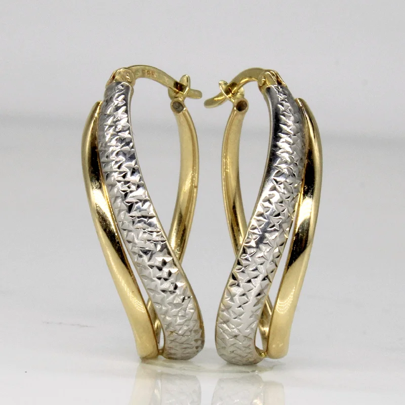 Limited-Stock Jewelry Sale – Once It's Gone, It's Gone 14k Two Tone Gold Hoop Earrings