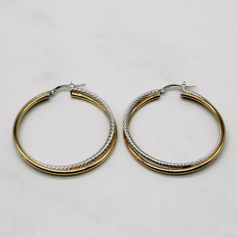 Shop Handcrafted Jewelry At Special Promotional Rates Two Tone Gold Hoop Earrings |
