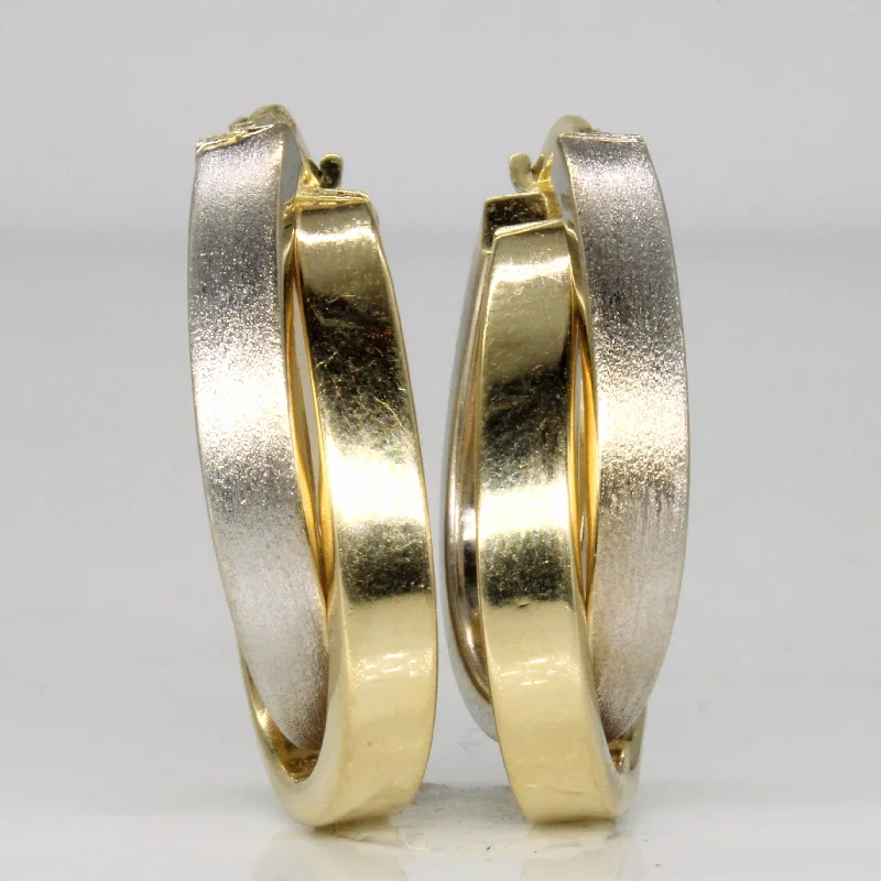 Huge Markdowns On Premium Jewelry Styles 14k Two Tone Gold Hoop Earrings