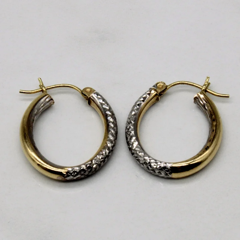 Gorgeous Jewelry, Limited-Time Savings 14k Two Tone Gold Hoop Earrings