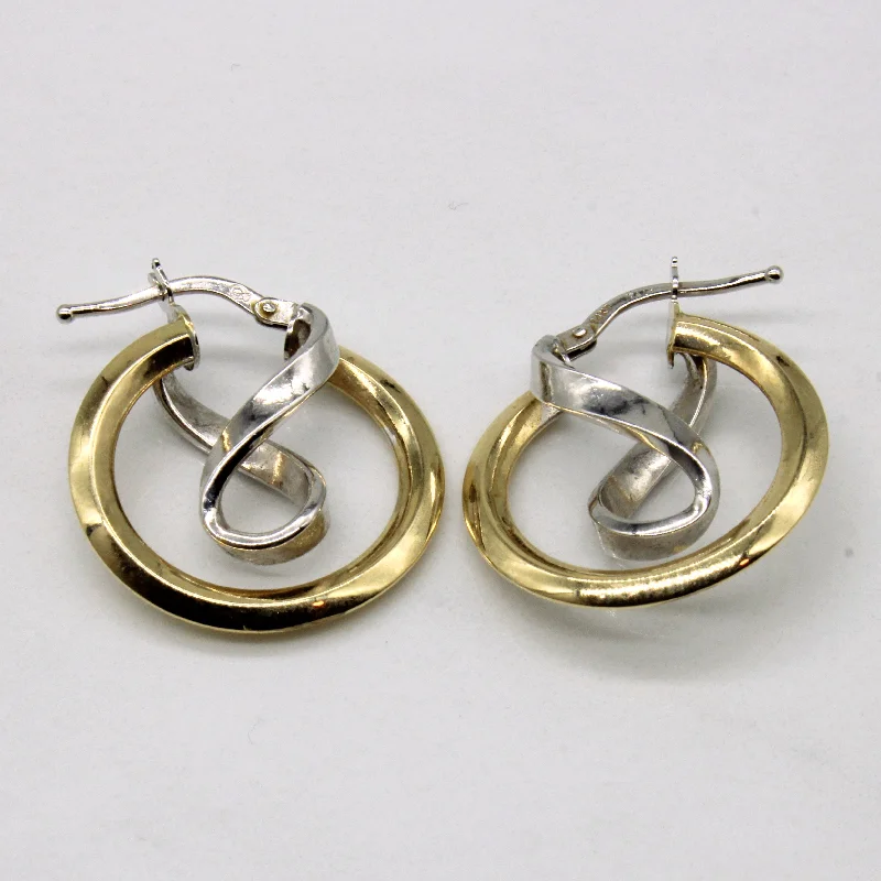 Premium Jewelry Now Available At Special Discounts 14k Two Tone Gold Twisted Hoop Earrings