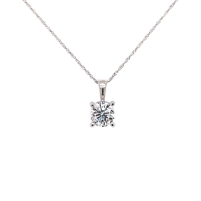 Jewelry Deals That Outshine The Rest 14K White Gold 1.00ct Laboratory Grown Diamond Necklace