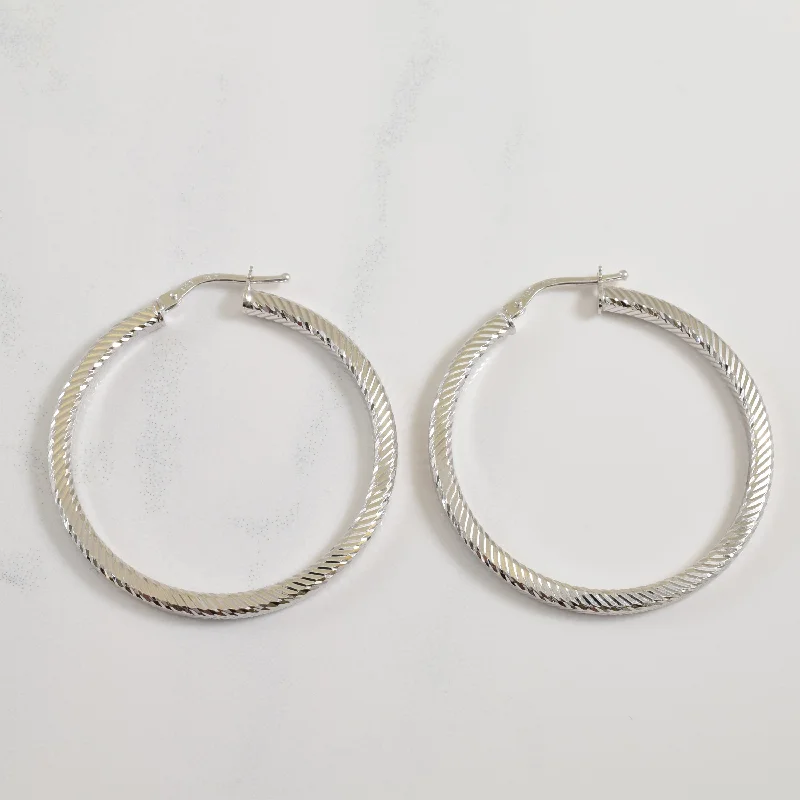 Waterproof Stainless Steel Jewelry For Lasting Beauty 14k White Gold Hoop Earrings |