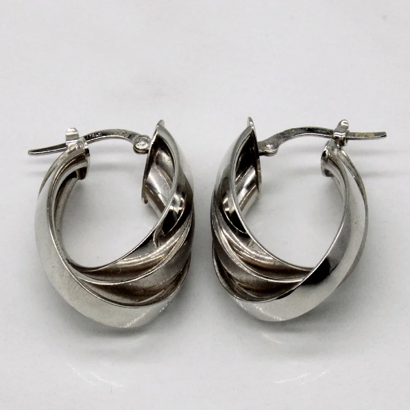 Limited-Time Jewelry Sale – Don't Miss These Deals 14k White Gold Twist Hoop Earrings