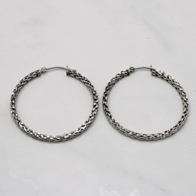 Affordable Luxury Jewelry – Style At A Great Price White Gold Woven Hoop Earrings |