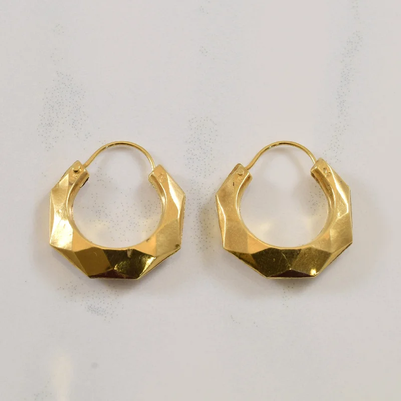 The Ultimate Jewelry Sale – Shop Premium Styles Faceted Yellow Gold Hoop Earrings |