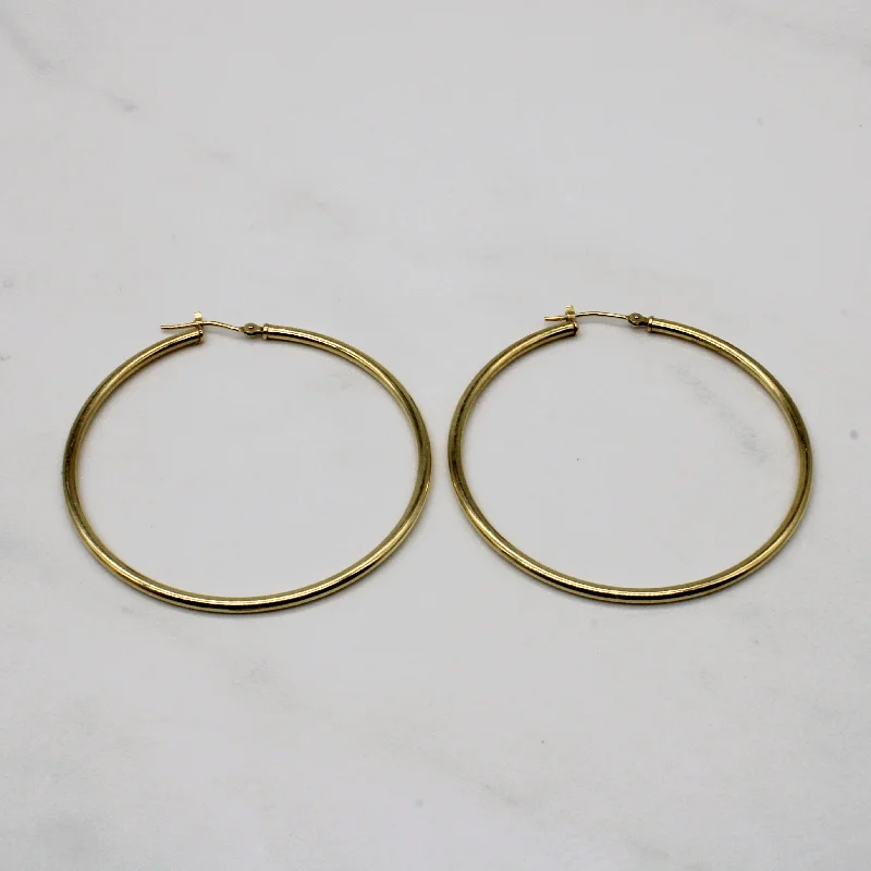 Chic And Stylish Jewelry At Exclusive Prices 14k Yellow Gold Hoop Earrings
