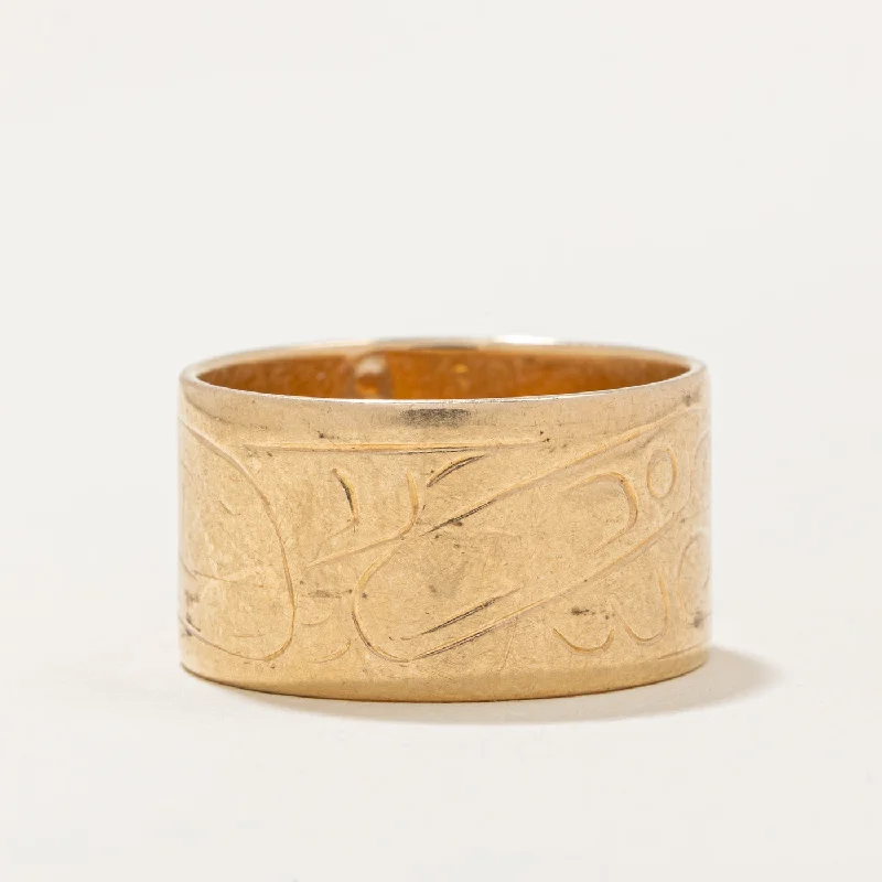 Luxury Meets Affordability – Jewelry Sale Now Live 14k Yellow Gold Indigenous Art Ring | SZ 9 |