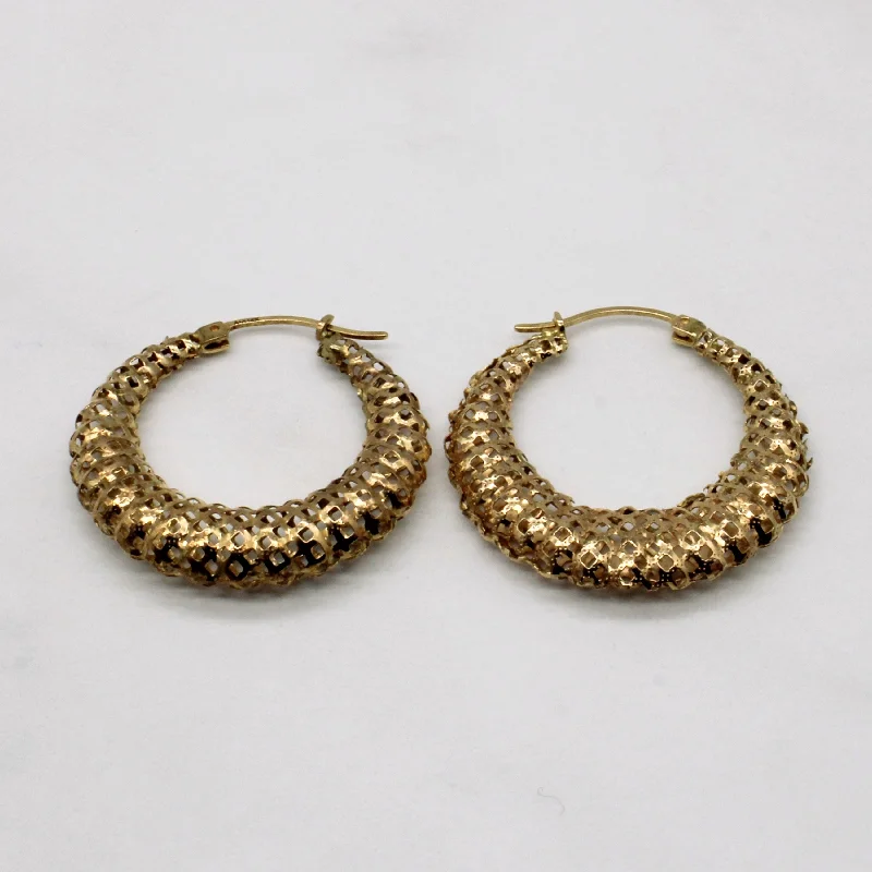 Elegant Jewelry At Unbeatable Offers – Shop Before It's Gone 14k Yellow Gold Lattice Hoop Earrings