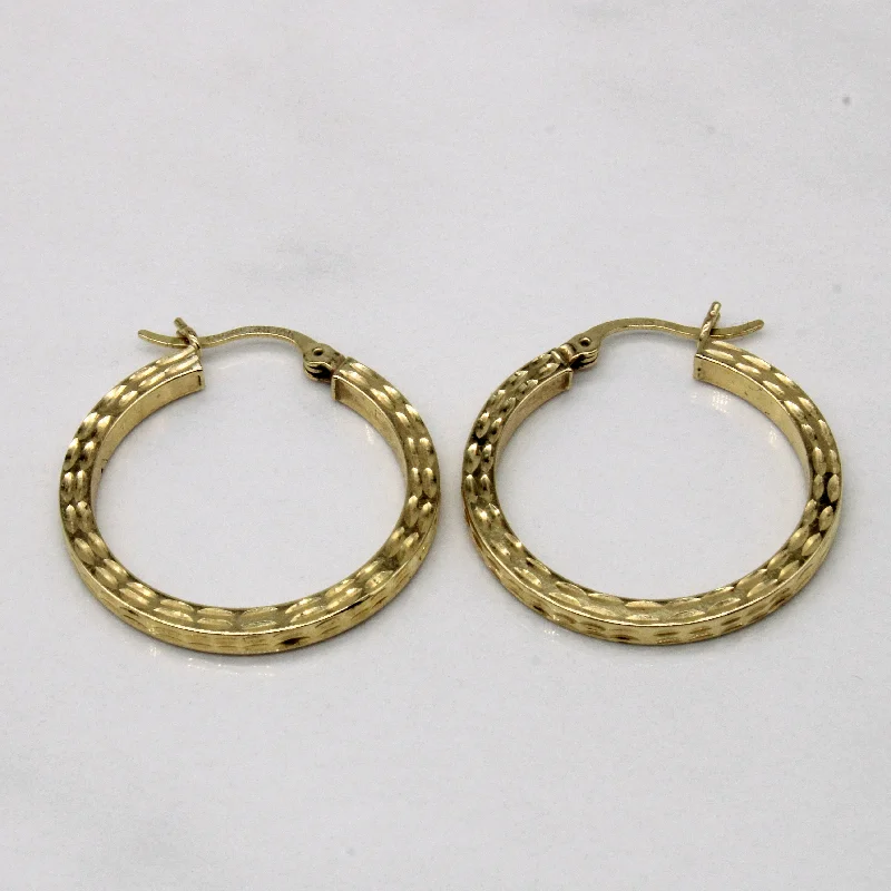 Unmissable Jewelry Sale – Shop Before It's Too Late 14k Yellow Gold Patterned Hoop Earrings