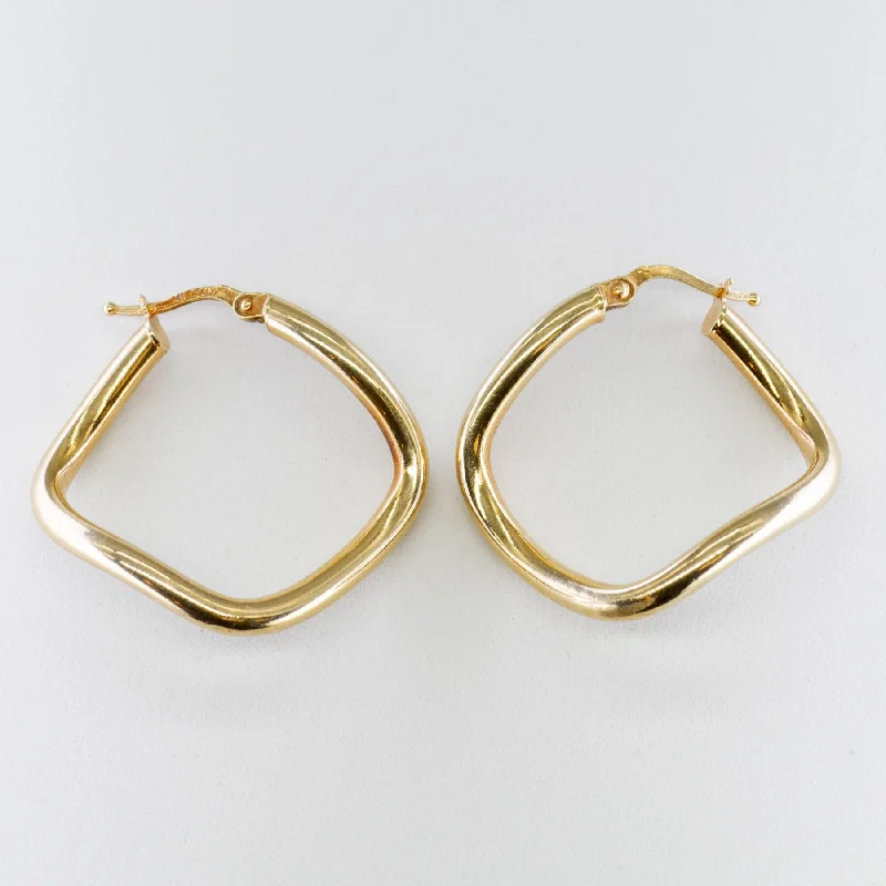 Shop Dazzling Jewelry At The Best Prices 14k Yellow Gold Soft & Curved Square Hoop Earrings