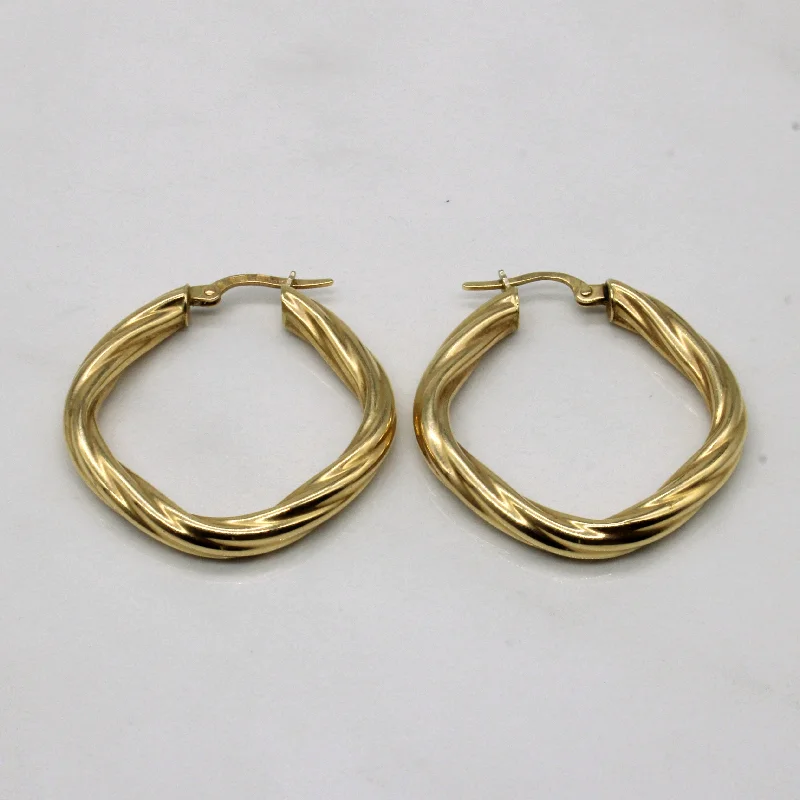 Limited-Time Offer On Elegant Jewelry Pieces 14k Yellow Gold Soft Square Hoop Earrings
