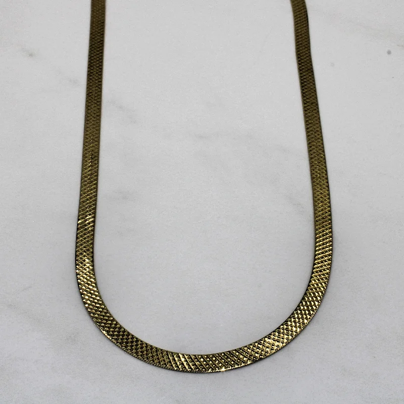 Gorgeous Jewelry, Limited-Time Savings 14k Yellow Gold Textured Herringbone Necklace | 17" |