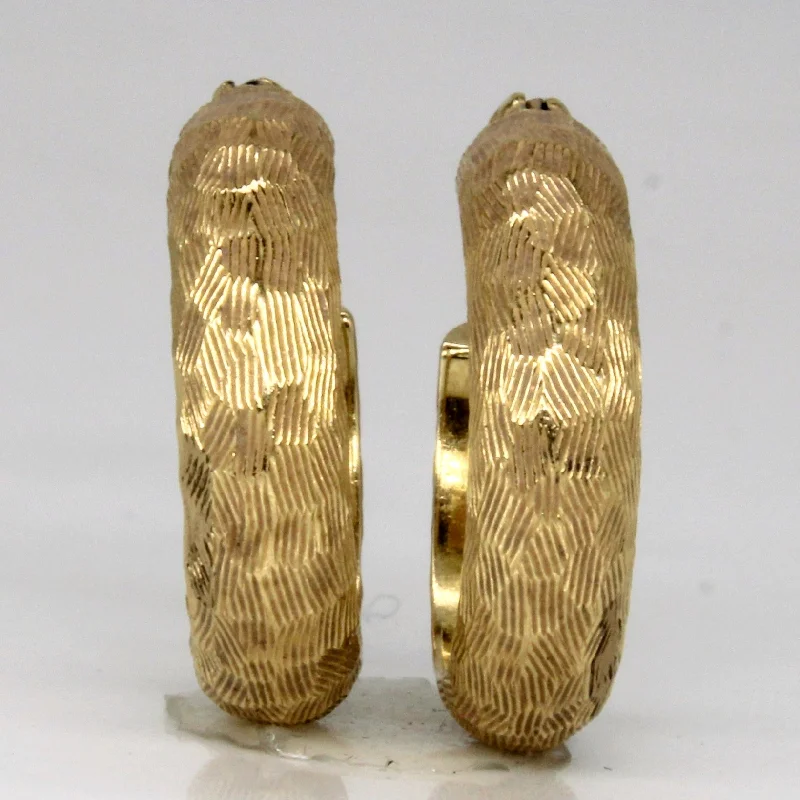 Fine Jewelry, Limited-Time Offers Available 14k Yellow Gold Textured Hoop Earrings