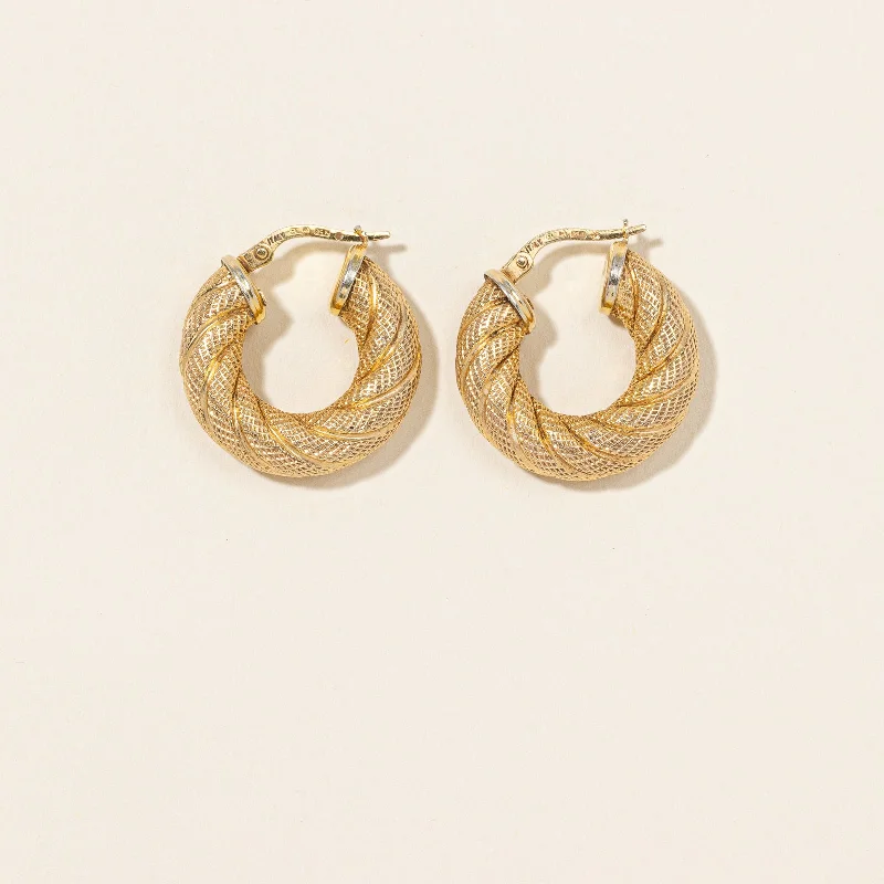 Discounted Jewelry For A Glamorous Look 14k Yellow Gold Twist Hoop Earrings