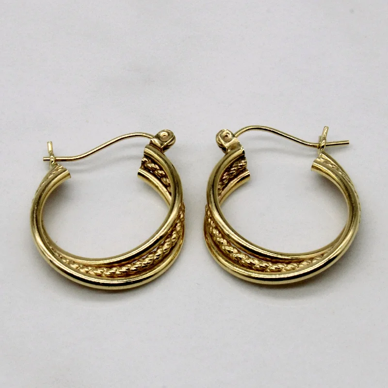 Exclusive Gemstone Jewelry At Special Prices 14k Yellow Gold Twisted Hoop Earrings