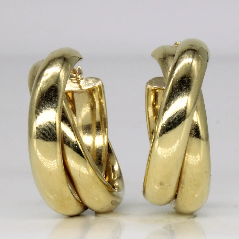 Elegant Jewelry Pieces At Unbelievable Prices 14k Yellow Gold Two Tier Hoop Earrings
