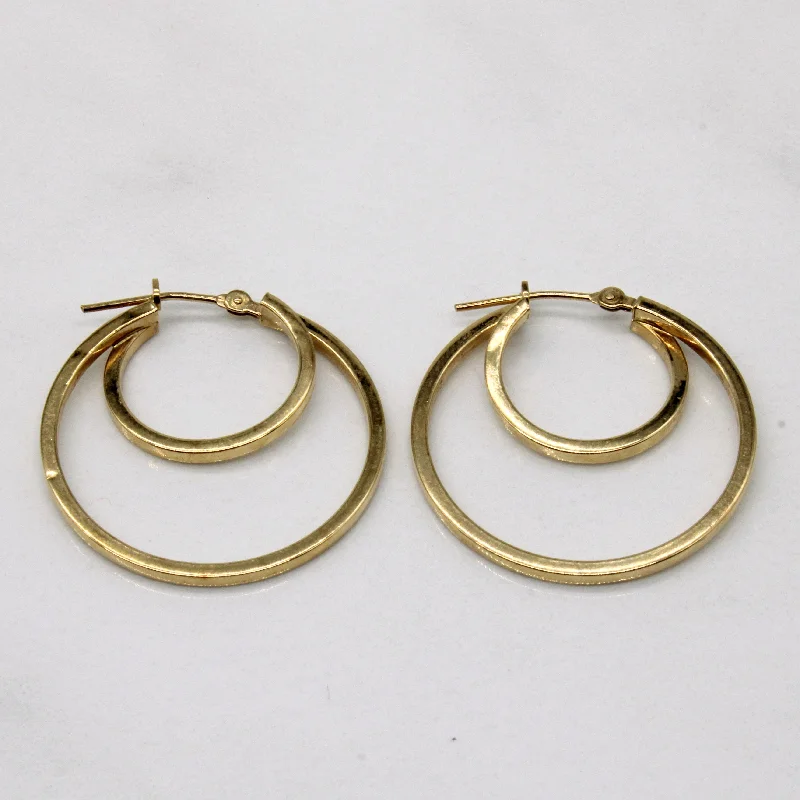 Flash Jewelry Sale – Get Stunning Pieces At Low Prices 14k Yellow Gold Two Tier Hoop Earrings