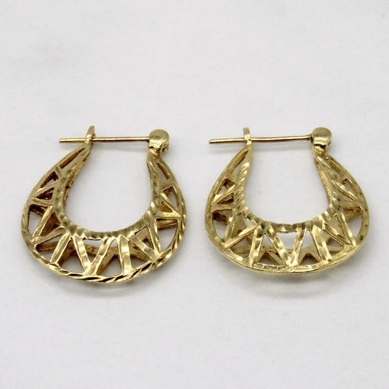 Shop Jewelry That Shines Without The High Price 14k Yellow Ornate Hoop Earrings