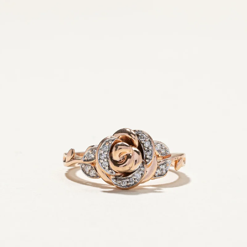 Bestselling Jewelry At Special Promotional Rates Flower Design Diamond Gold Ring | 0.10ctw | SZ 7 |