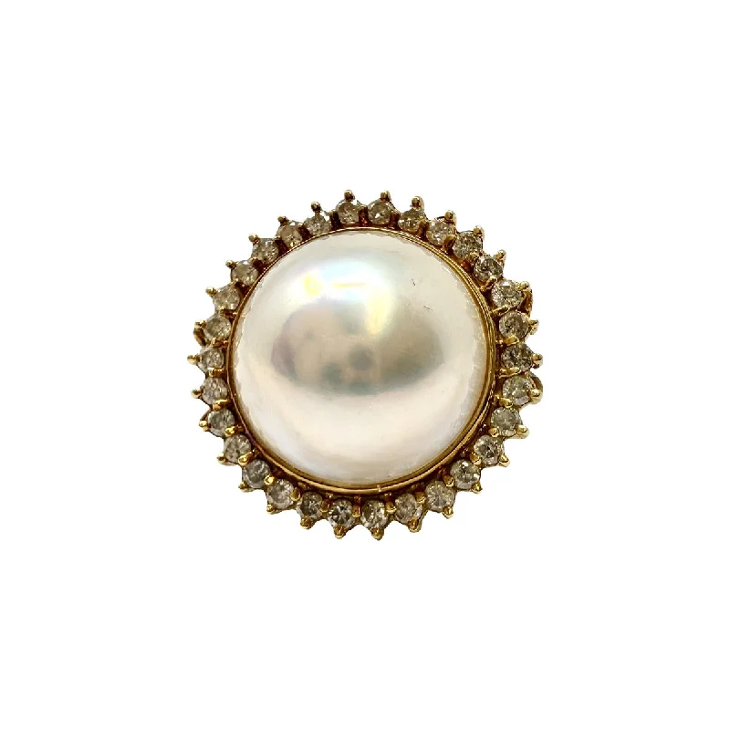 Bestselling Jewelry At Special Promotional Rates 18K Gold Mabe Ring with Diamond Halo Bestselling Jewelry At Special Promotional Rates 18K Gold Mabe Ring with Diamond Halo