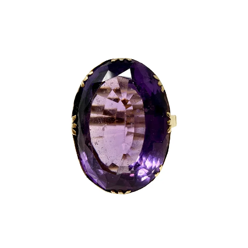 Jewelry Clearance Sale – Final Reductions 18K Gold Ring with Oval Amethyst