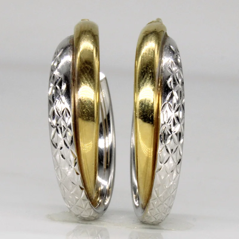 Trending Jewelry Styles Now At Limited-Time Discounts 18k Two Tone Gold Hoop Earrings