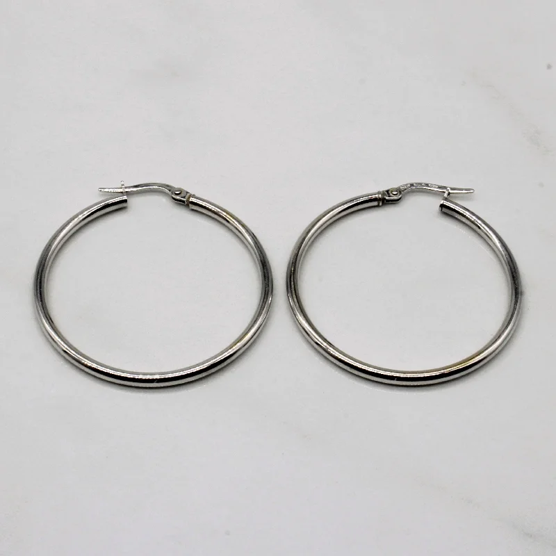 Handcrafted Jewelry Sale – Unique Designs At Low Prices 18k White Gold Hoop Earrings