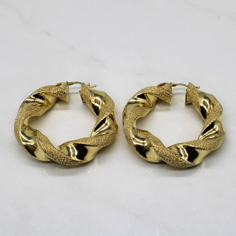 Premium Diamond Jewelry At Once-In-A-Lifetime Discounts Large Twisted Hoop Earrings |