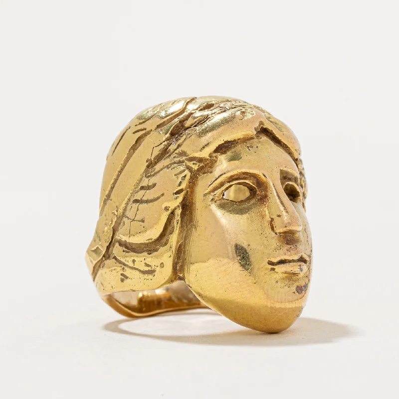 Eco-Friendly Sustainable Jewelry For Conscious Buyers 18k Yellow Gold Portrait Ring | SZ 5 |