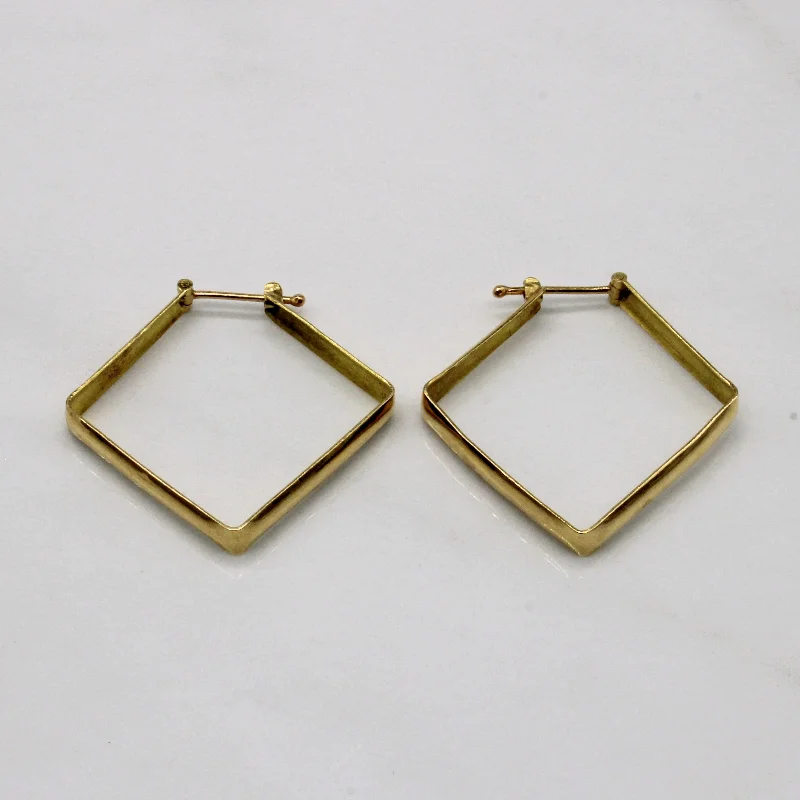 Discounted Luxury Jewelry – Shine Without The Splurge 18k Yellow Gold Square Hoop Earrings
