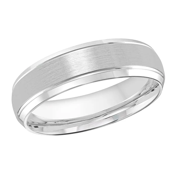 Chic, Trendy, And Affordable Jewelry Sale 6MM White Gold Carved Satin Wedding Band