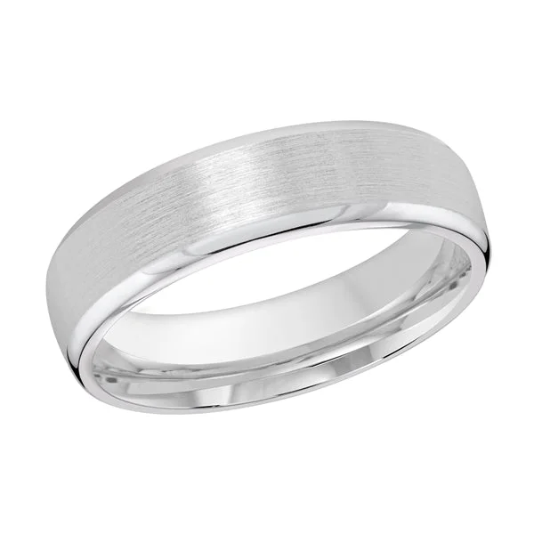 Chic And Stylish Jewelry At Exclusive Prices 6MM White Gold Carved Satin Wedding Band