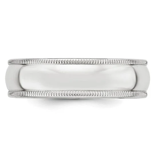 Exclusive Jewelry Sale Event – Shop Now 6MM White Gold Milgrain Wedding Band