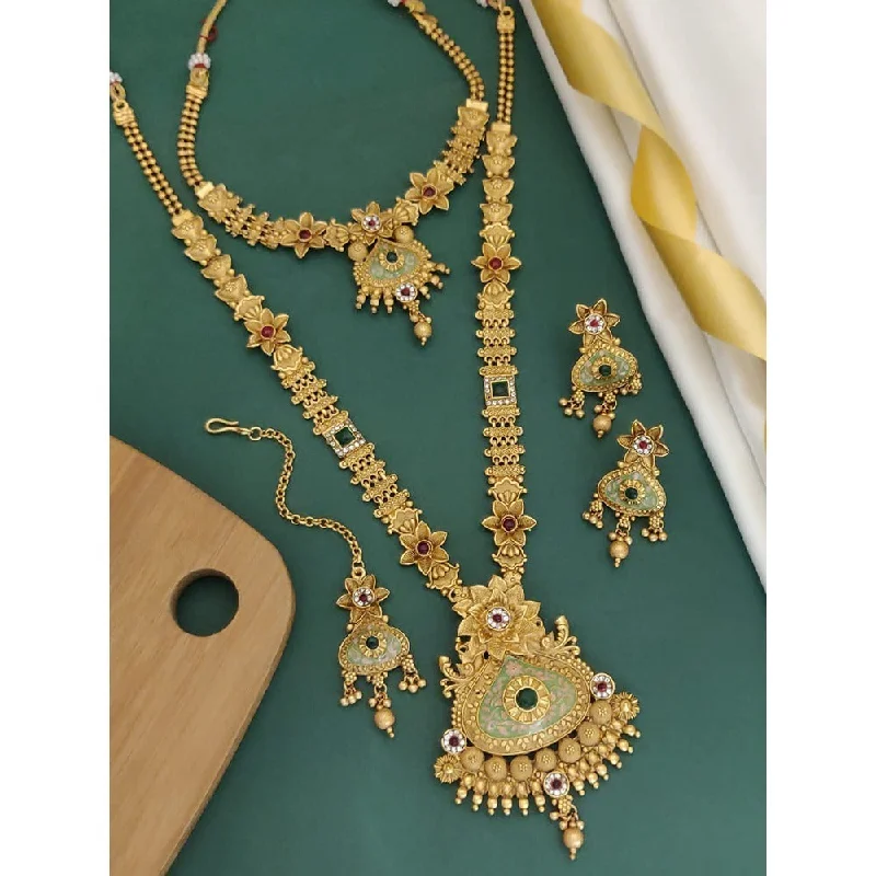 Stunning Jewelry At A Fraction Of The Price Akruti Collection Gold Plated Combo Necklace Set