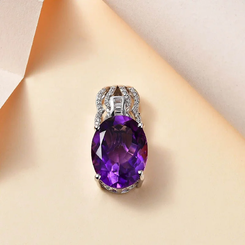 Elegant Jewelry Pieces At Unbelievable Prices Amethyst and White Zircon Pendant