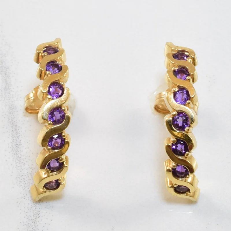 Unmissable Deals On Handmade Jewelry Collections Amethyst Half Hoop Earrings | 0.42ctw |
