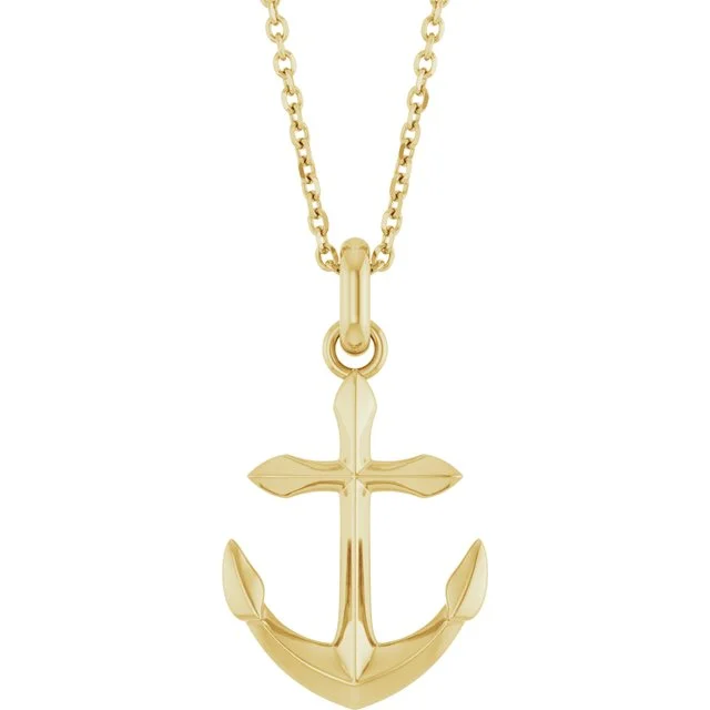 Waterproof Stainless Steel Jewelry For Lasting Beauty Anchor Necklace in 14K Yellow Gold Waterproof Stainless Steel Jewelry For Lasting Beauty Anchor Necklace in 14K Yellow Gold