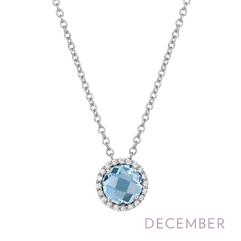 Shop Dazzling Jewelry With Special Promotional Discounts Blue Topaz Birthstone Necklace in Sterling Silver Shop Dazzling Jewelry With Special Promotional Discounts Blue Topaz Birthstone Necklace in Sterling Silver
