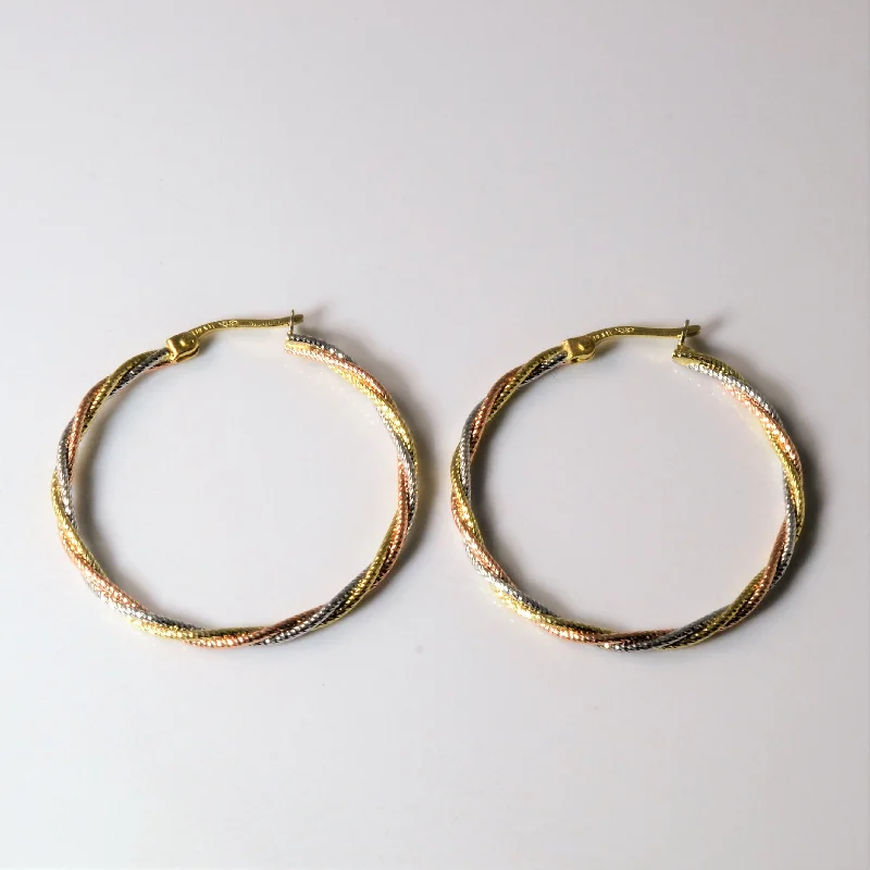 Timeless Beauty, Unbeatable Deals – Jewelry Sale On Braided Tri Tone Hoop Earrings |