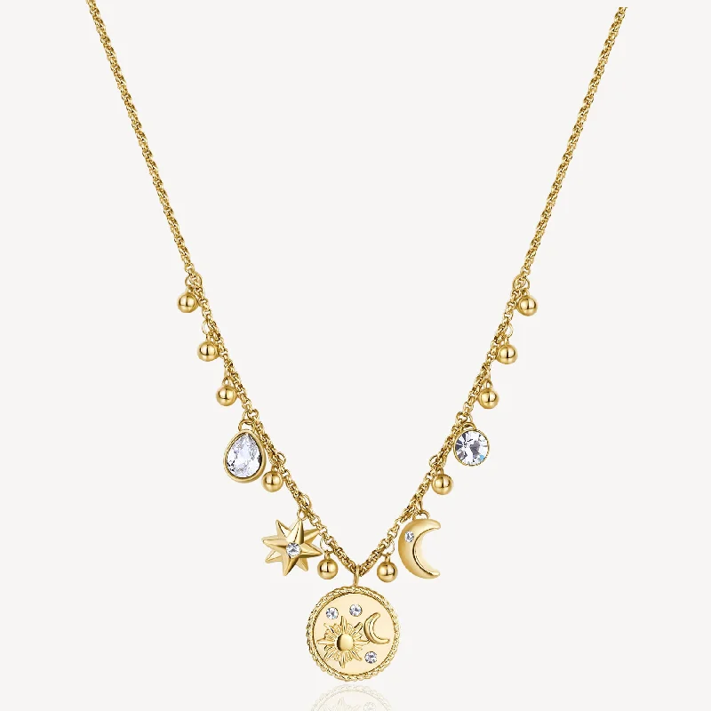 Limited-Stock Jewelry Clearance – Grab Your Favorites Now Celestial Chakra Necklace in Gold Plated Stainless Steel