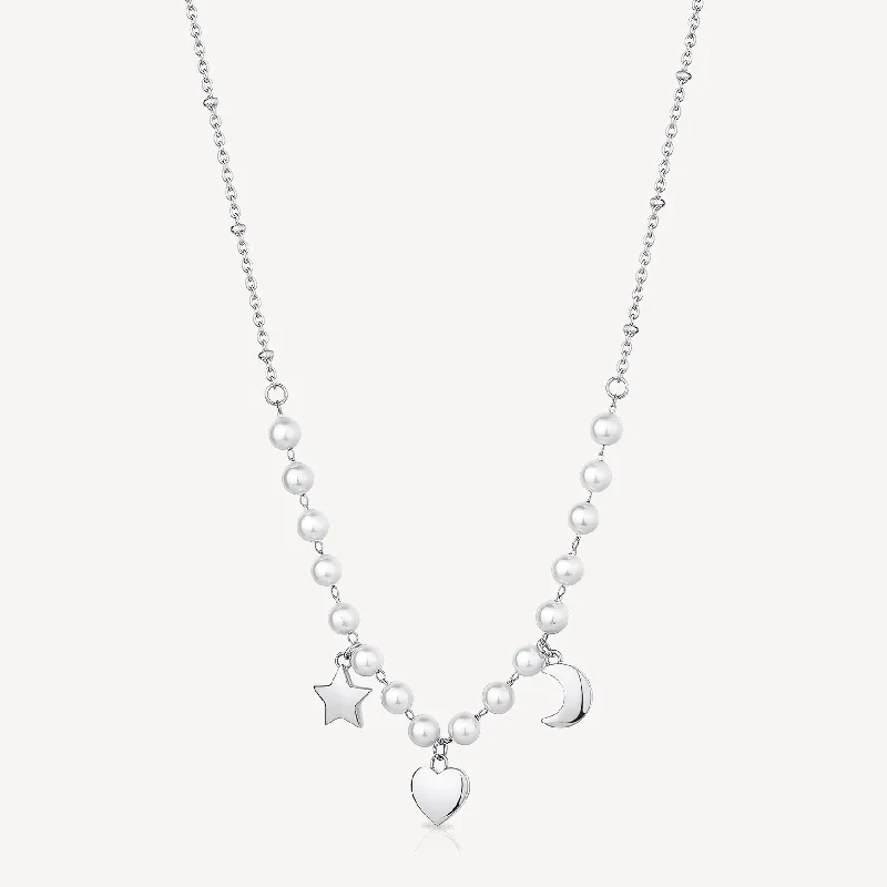 Premium Jewelry At Special Low Prices For A Limited Time Celestial Shell Pearl Necklace in Stainless Steel