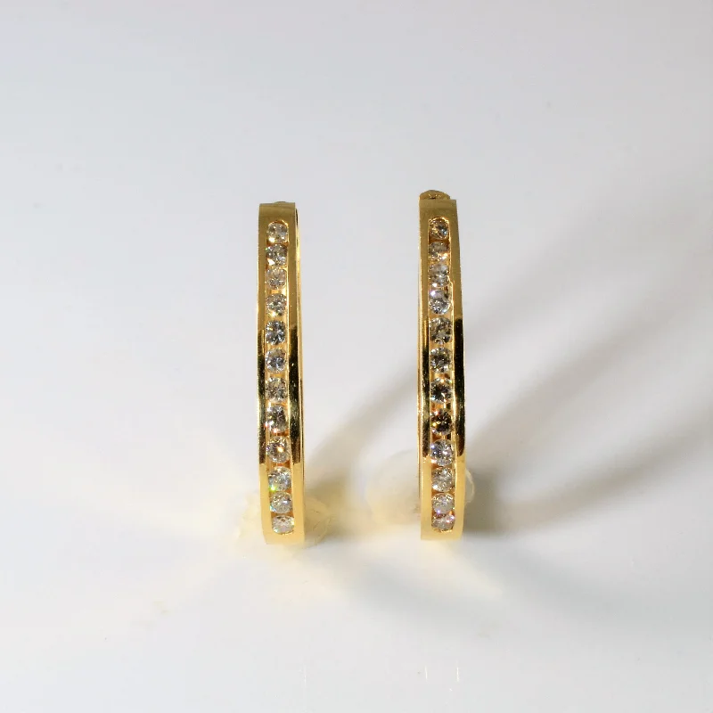 Sparkle For Less – Shop Our Limited-Time Jewelry Deals Channel Diamond Hoop Earrings | 0.84ctw |