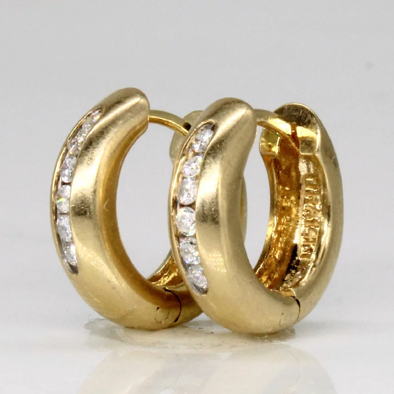 Get Your Favorite Jewelry At The Best Price Channel Set Diamond Hoop Earrings | 0.18ctw |