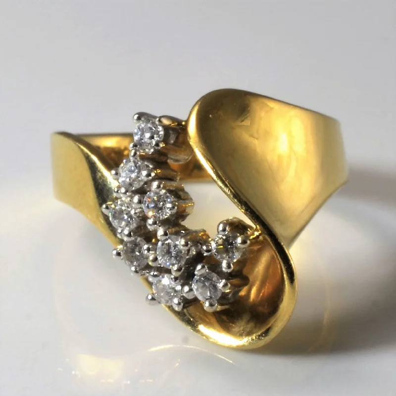 Shop Stylish Jewelry Now And Save Big Diamond Swoop Cluster Cocktail Ring | 0.18ctw | SZ 6.5 |