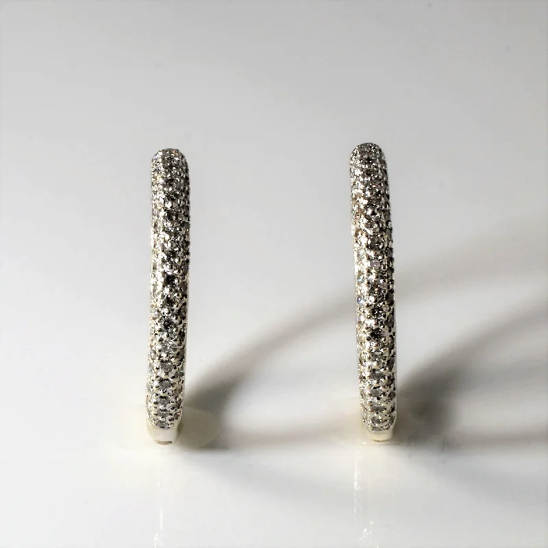 Upgrade Your Jewelry Collection For Less Inside Out Pave Diamond Hoop Earrings | 1.78ctw |