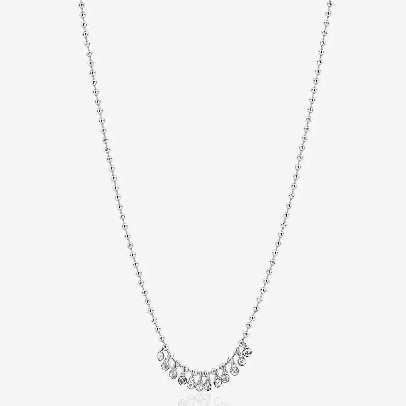 Limited-Time Offer On Elegant Jewelry Pieces Crystal Beaded Bib Drop Necklace in Stainless Steel