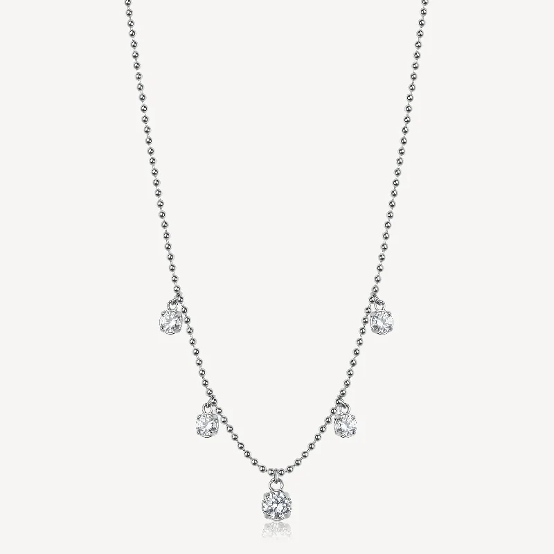 Elegant Designs, Unbeatable Discounts – Shop Jewelry Now Cubic Zirconia Drops Necklace in Stainless Steel